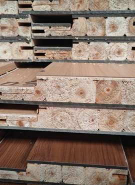 stacked solid timber door frame sections